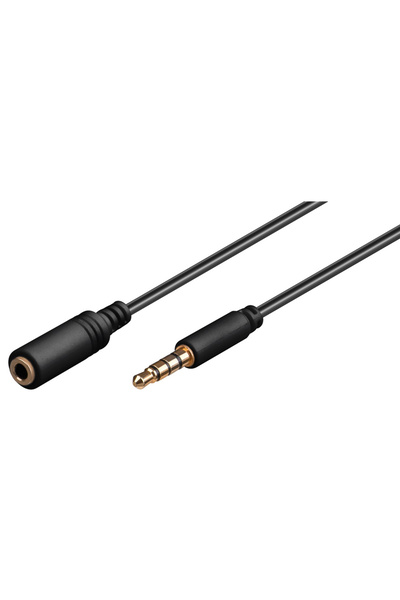 goobay προέκταση καλωδίου ήχου 3.5mm 62481, 4 pin stereo, CU, 5m, μαύρο
