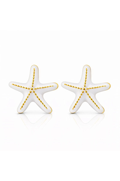 OEM Stella Marina Ivory gold earrings, stainless steel, with marina Collectio...