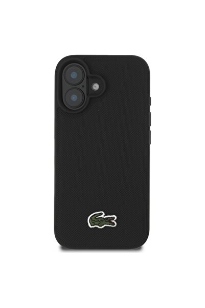 Lacoste Husă iconică Petit Pique MagSafe pentru iPhone 16, Negru
