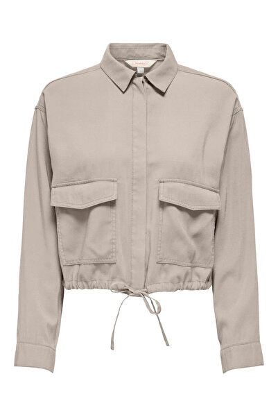 ONLY Women's Onlis Waist-Tied Double Pocket Short Jacket 15364310 Stone