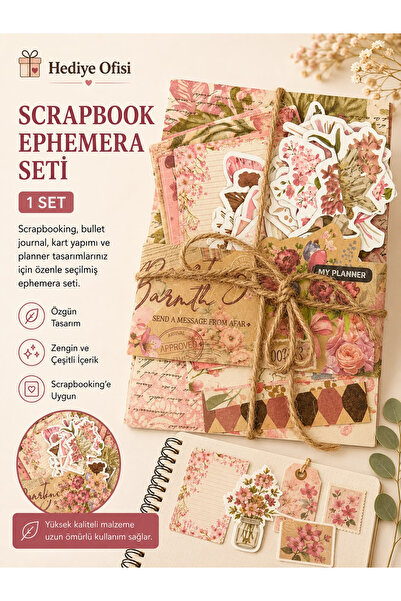 hediyeofisi Vintage Scrapbook Başlangıç Dekoratif Kağıt Seti 100 Adet
