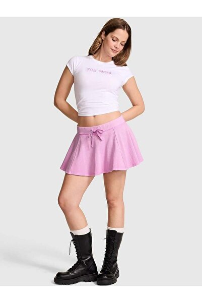 PINK Kampüs Terry™ Pileli Etek