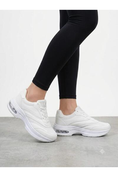 Lütfi Women's White Sneaker Daily Orthopedic Air Sole Walking Sports Shoes
