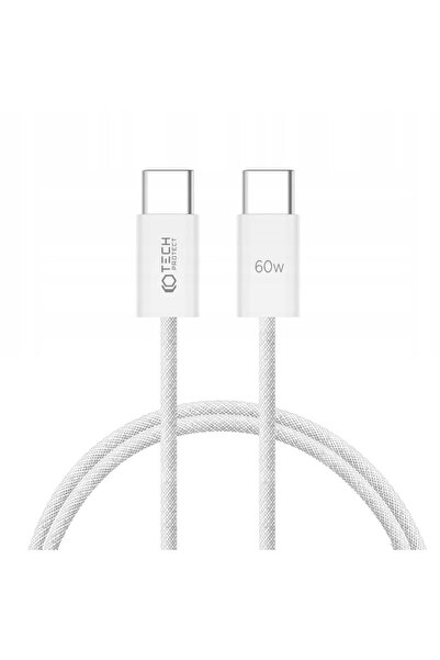 NO BRAND Cablu USB Typ-C - USB Typ-C TECH-PROTECT UltraBoost PD60W 3A 1 m Alb