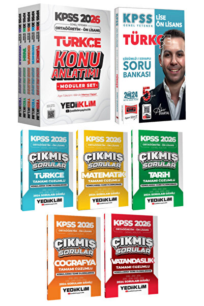 Yediiklim Yayınları 2026 KPSS Ortaöğretim Ön Lisans Genel Yetenek Genel Kültü...