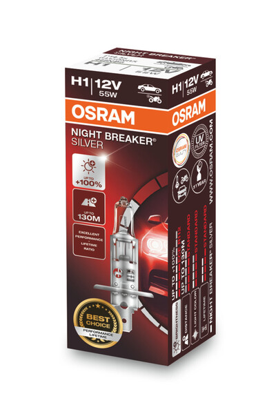 Osram Bec Night Breaker Silver H1 12V 55W P14,5s