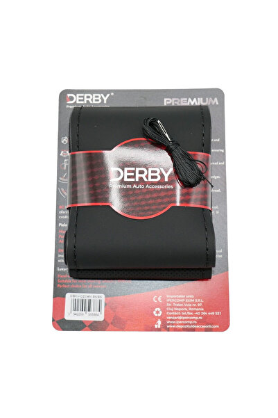 Derby Black steering wheel cover with needle and thread 160 gr, black stitching