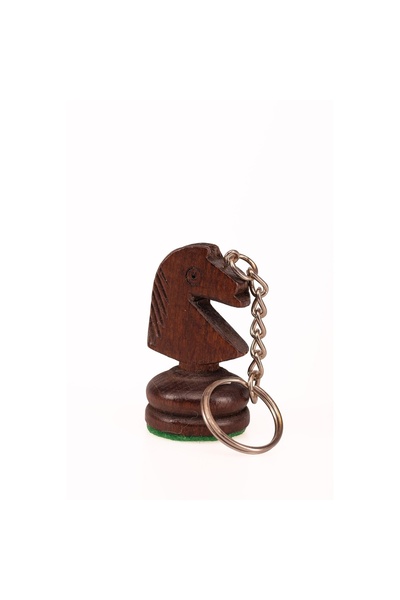 Sunrise Chess & Games Black KNIGHT Keychain