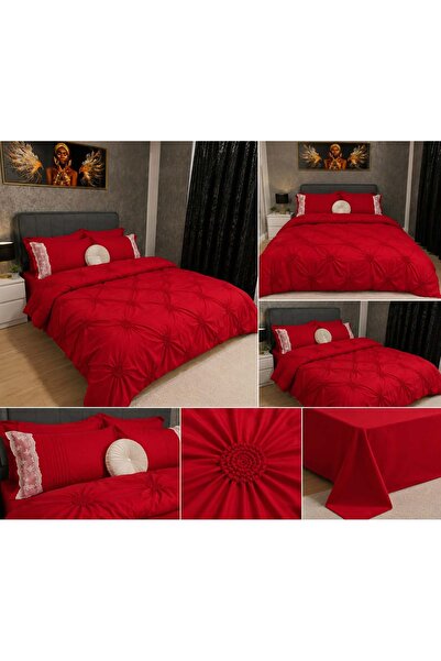 JOJO Lenjerie de pat, 2 persoane, finet, 6 piese, Elegant Deluxe Uni, cu brod...