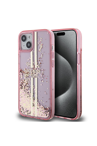 OEM Guess “Liquid Glitter Gold Stripes" Ημιδιάφανη Θήκη προστασίας από σιλικό...