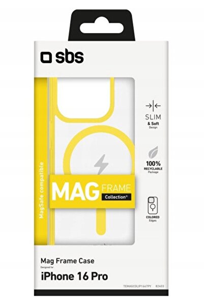 SBS Husă Mag Frame pentru Apple iPhone 16 Pro Max Galbenă