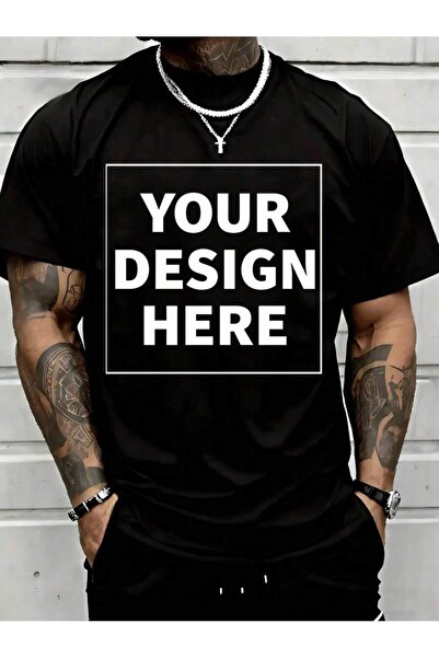 NOURAM Custom Design T Shirt Men Streetwear Fashion Black Tee With Personaliz...