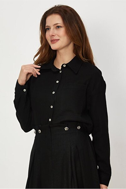 Alvina Shirt Collar Muslin Tunic 46739