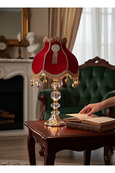 Dekovien Red Redviev Cristal Lampshade with Brooches, Classic Model Lampshade...