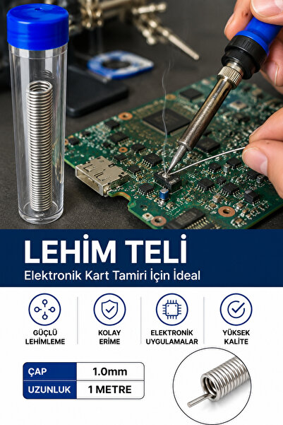 TEKNOZELL Teknozeel Tüp Lehim Teli 60 Kalay 40 Kurşun Oranı 1.0 MM Tüp Lehim ...
