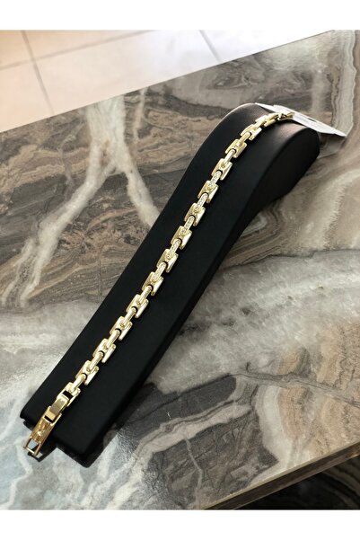 VLDORO D'Oro Xuping Steel Curved Blocky Stone Detailed Women's Bracelet -