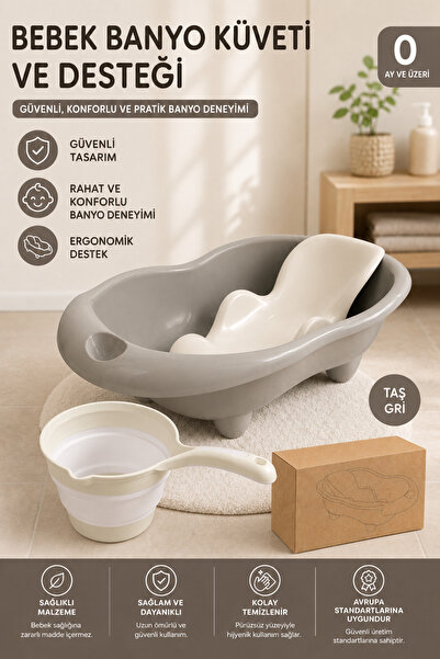 YILDIRIM OYUNCAK Bebek Banyo Küveti ve Banyo Desteği Seti Katlanabilir Banyo ...