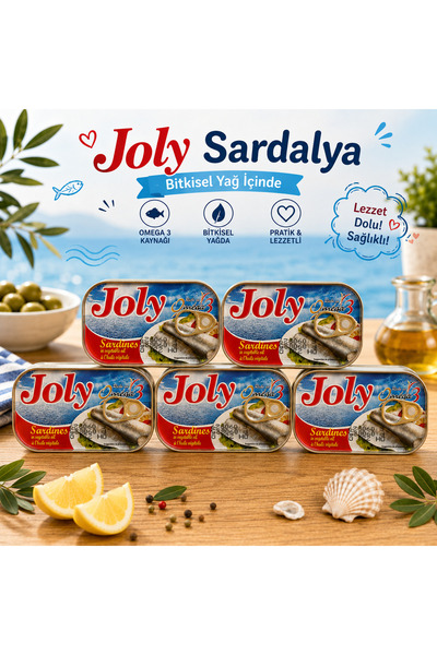 Joly Bitkisel Yağda Sardalya Konservesi 125 GR – Omega 3 Kaynağı X5 Adet