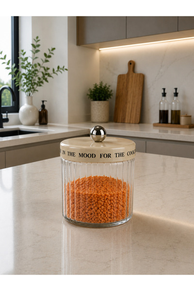 LEYA HOME Glass Storage Jar, Spice Jar, Sugar, Coffee Storage Jar -1400Ml