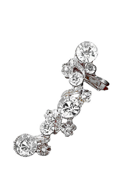 VeeShop Elegant ear cuff with small flowers and round crystals