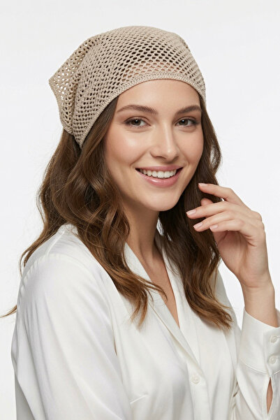 Mollycrush Women's Beige Knitted Bandana Triangle Mesh Hair Band Gift Bohemia...