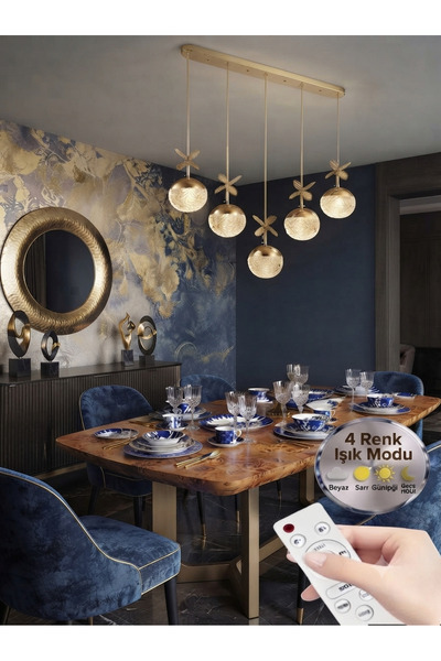 Melize Güneş Model 5"li Gold 4 Renk Modu Yemek Masası Oturma Çocuk Yatak Odas...
