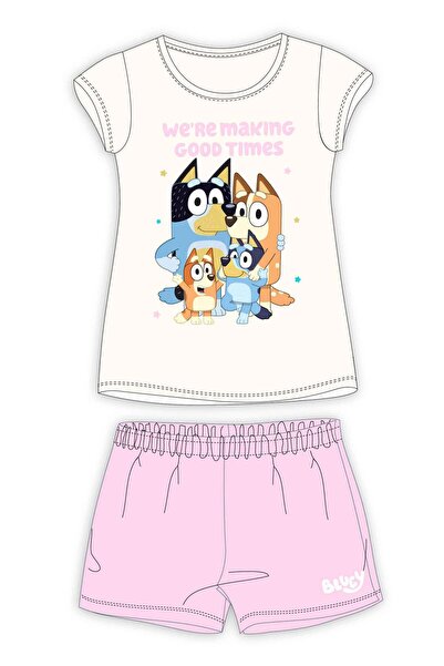 bluey Pijama de vară roz 2-6 ani tricot fin ca de tricou 100% bumbac
