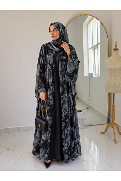 Passion by rahi Marble print double layer chiffon Abaya&Hijab