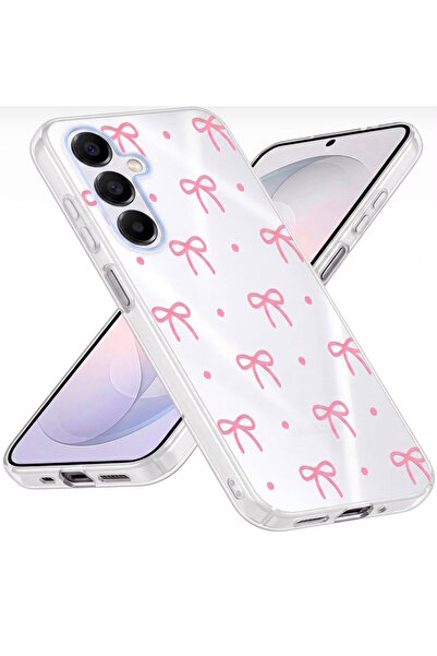 m.tk moveteck Xiaomi Redmi 15 Uyumlu Kılıf Pembe Fiyonk Baskı Desenli Darbe Ö...