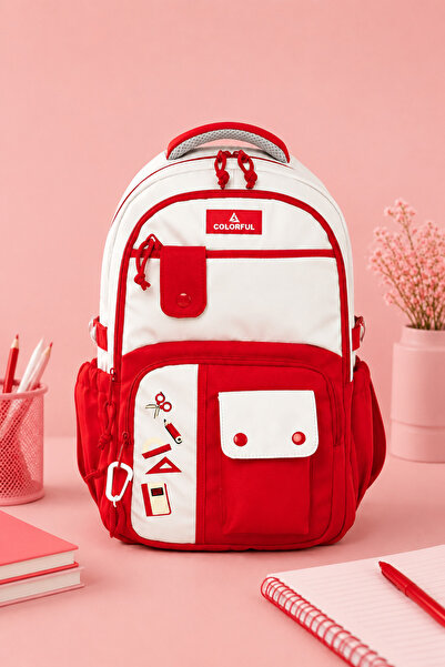 Catwins Unisex School Backpack with Laptop Compartment and Accessories for Pr...