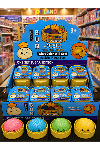 Generic Squishy Bun Mystery Dumpling Fidget Toy - Rainbow Sugar Edition | Kawaii Slow Rising Stress Ball - Random Color