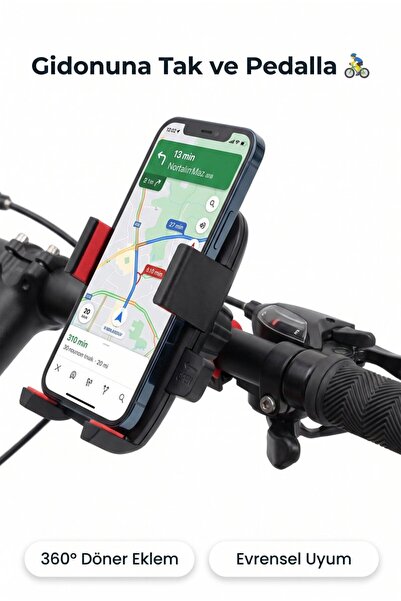 Evgereçlerim Bisiklet Motosiklet Gidon Telefon Tutucu 360 Dönebilen Ayarlanab...
