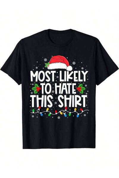 01THEONE Most Likely To Start The Shenanigans Funny Family Christmas T-Shirt ...
