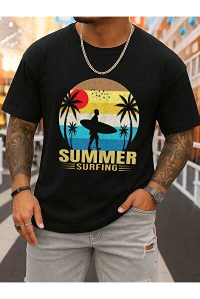 KYMC07 Greenink Brand Breathable Surfing T-Shirt - Short Sleeve Crew Neck Reg...