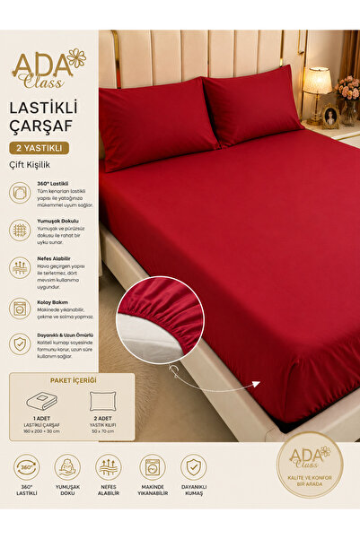 CLASS ÇİFT KİŞİLİK LASTİKLİ ÇARŞAF YASTIK SETİ