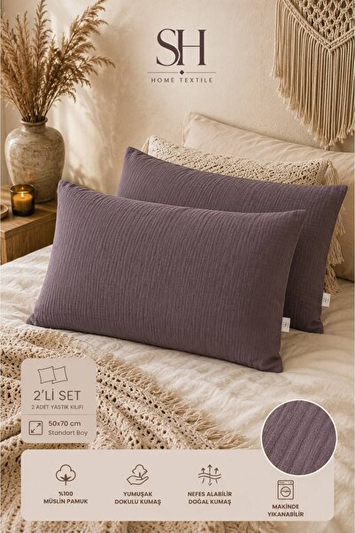 SHAL HOME Muslin Cotton 2-Piece 50X70Cm Pillowcase