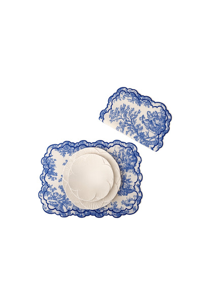 NURHAN HOME COLLECTION Toile De Jouy Patterned Luxury American Service Set of...