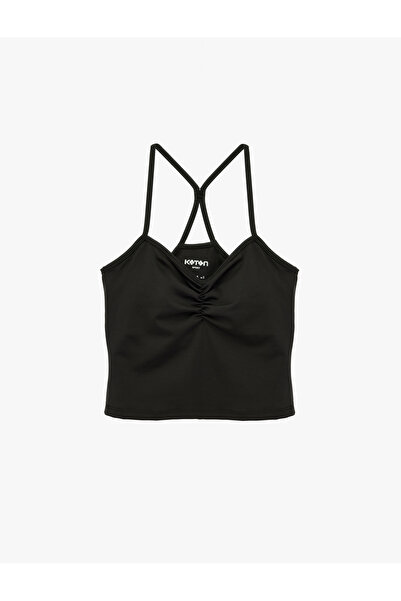 Koton Slim Fit Sport Blouse with Rope Straps and Back Detail