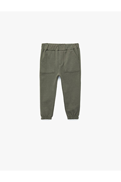 Koton Pantaloni de trening din bumbac cu șireturi în talie și buzunare