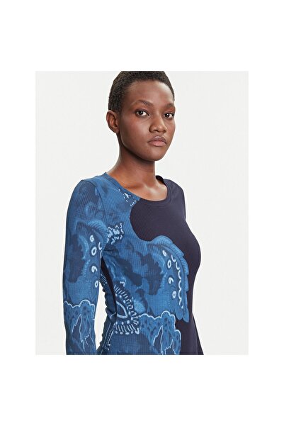 Desigual Rochie de zi cu zi pentru femei 25WWVK31 Bleumarin