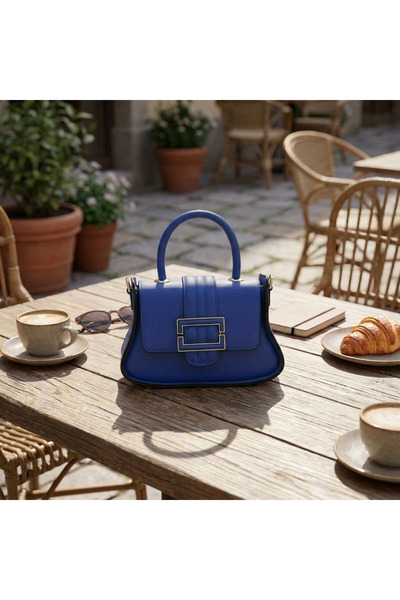 ARME CITY Ac202154 Saks Blue Small Size Handbag
