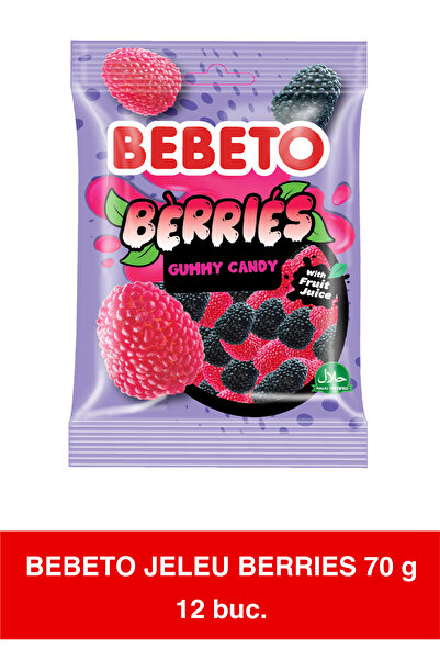 BEBETO Jeleuri gumate cu amestec de fructe de pădure, moi și mestecabile, 12 ...