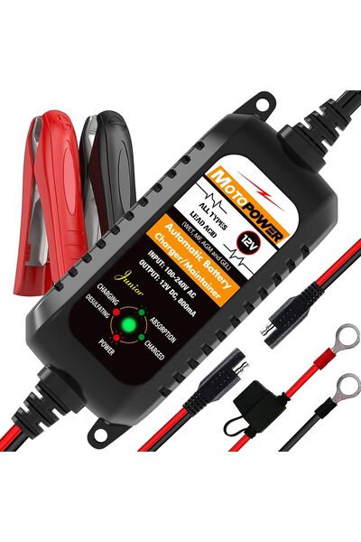 Motopower شاحن بطارية أوتوماتيكي MP00205A 12 فولت 800 مللي أمبير، جهاز صيانة ...