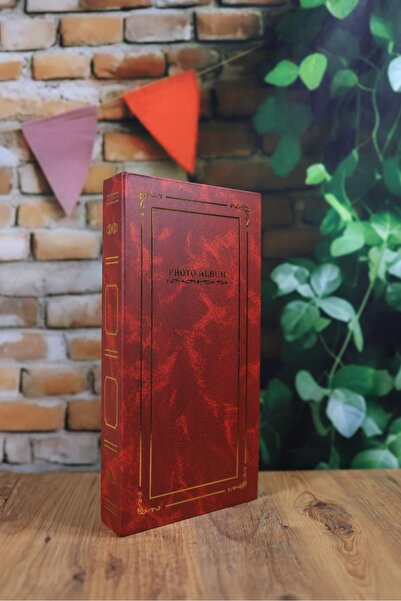 10x15cm 300 Adet Fotoğraf Kapasiteli Ciltbezli Lüks Nostaljik Fotoğraf Albümü BORDO