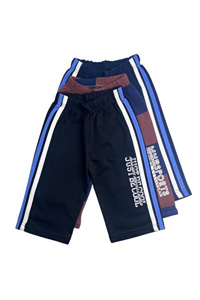 Minik Motion Children's Boys Combed Cotton Capri Sweatpants with Stripes Set ...