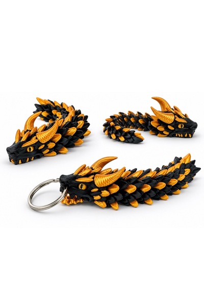 Generic Brand Movable Dragon Keychain – 3D Printed Flexi Dragon Figure