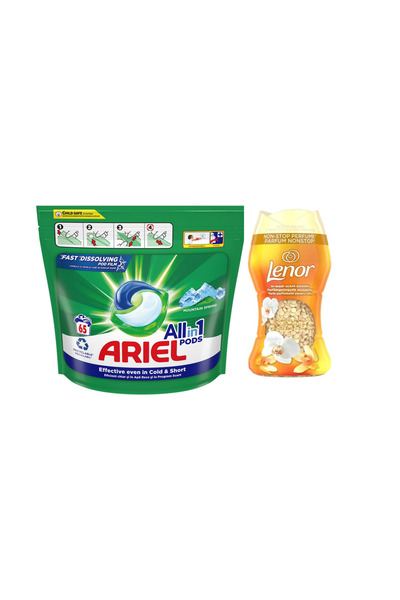 lenor Pachet Ariel MS 65 spalari + Perle Parfumate Gold Orchid 150g