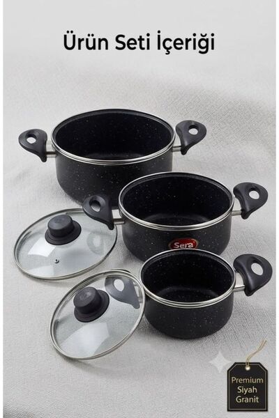 Elifim AVM Premium 3-Piece Black Granite Cookware Set – Your New Favorite for...
