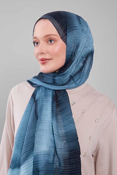 Levidor Turquoise Abstract Cotton Muslin Shawl
