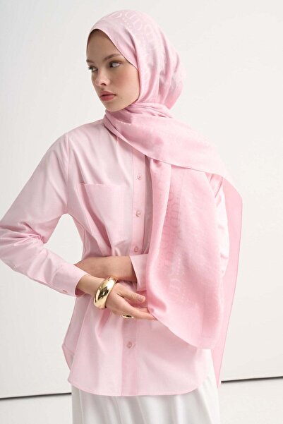 carell Luxe Desen Liora Cotton Shawl Candy Pink